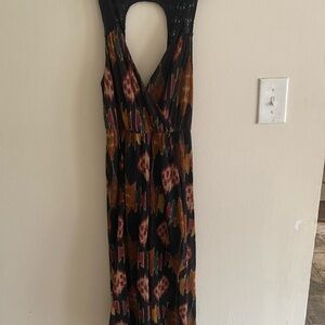 Free People Black and Multicolor High Low Dress